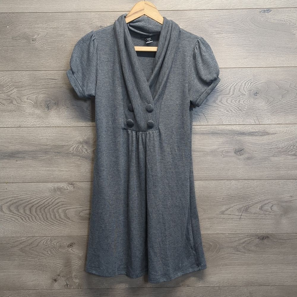 Delirious Los Angeles Charcoal Mini Sweater Dress Women's Size Medium